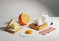 A collection of breakfast items made Royalty Free Stock Photo