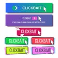 Collection Of Bright Button Clickbait Set Vector