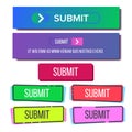 Collection Of Bright Button Submit Set Vector