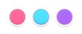 Collection bright circled button multicolored indicator with white frame 3d icon design vector