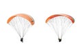 collection Bright colorful parachute on white background, isolated.