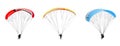 collection Bright colorful parachute on white background, isolated