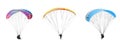 collection Bright colorful parachute on white background, isolated