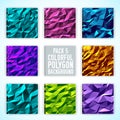 Collection bright colors set polygonal backgrounds Royalty Free Stock Photo