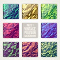 Collection bright colors set polygonal backgrounds Royalty Free Stock Photo