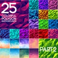 Collection bright colors set polygonal backgrounds Royalty Free Stock Photo