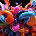 a collection of brightly colored scissors and other objects with bubbles