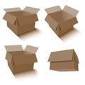 Collection of brown box packaging in different angle Royalty Free Stock Photo