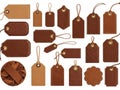 Collection of brown leather tags Royalty Free Stock Photo
