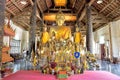 A Collection of Buddha statues in the main prayer hall