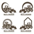 Collection of bulldozer logo design template illustration