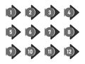 Collection of Bullet numbers set from one to twelve