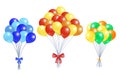 Collection Bunches of Helium Colorful Air Balloons