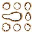 Collection of Burn Holes and Scorched Paper Edges Royalty Free Stock Photo