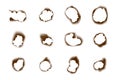 Collection burnt paper holes on white background. Royalty Free Stock Photo