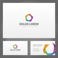 Collection business card abstract curved crest circle shape branding identification design vector Royalty Free Stock Photo