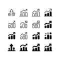 Business Growth and Analytics Chart Icons Set Isolated on White Royalty Free Stock Photo