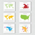 Collection Business Investment World, USA, Australia, North America, Africa Maps Presentation slide Template Royalty Free Stock Photo