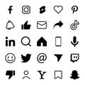 Collection of Business symbols. Facebook, Twitter, Instagram, Youtube shorts, Pinterest, TikTok, Snapchat, Linkedin - popular