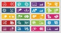 Collection of business and technology icons in colorful rectangles Royalty Free Stock Photo