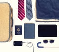 Collection of business travel items Royalty Free Stock Photo