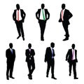 A collection of 7 Businessmen Vector Silhouettes