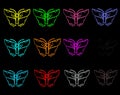 Collection Butterfly black background. Royalty Free Stock Photo