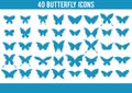 collection of butterfly icons. Vector illustration decorative design