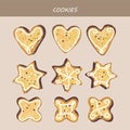 Collection of cake figured cookies