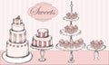 Collection of cakes, cupcakes and cake pops Royalty Free Stock Photo