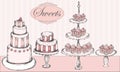 Collection of cakes, cupcakes and cake pops