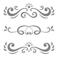 Collection of calligraphic lines ornaments or dividers