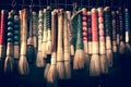 Collection of calligraphy chinese brushes at the antique market in Shanghai China Royalty Free Stock Photo