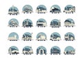 Collection of Canada province landmarks. Vector illustration decorative design Royalty Free Stock Photo