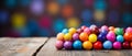 Group of Candy Eggs on Wooden Table Royalty Free Stock Photo