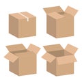 collection of cardboard boxes isolated illustration Royalty Free Stock Photo