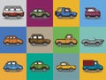 Collection of cars and trucks illustration