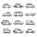 Collection of cars and trucks illustration