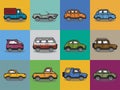 Collection of cars and trucks illustration