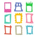 Set of cartoon bright frames