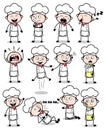 Collection of Cartoon Chef - Set of Concepts Vector illustrations