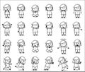 Collection of Cartoon Housewife Poses - Various Concepts Vector illustrations