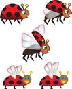 Collection Of Cartoon Vector Ladybugs