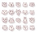 Collection of cat icons, illustration.
