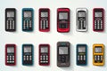 A collection of cell phones placed side by side. Perfect for illustrating modern technology and communication. Royalty Free Stock Photo