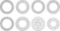 Collection of Celtic Knot Circular Frames and Borders on White Background Royalty Free Stock Photo