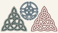 Collection of Celtic Triquetra Knot Symbols, vector design Generative AI Royalty Free Stock Photo