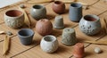 A collection of ceramic thimbles and Royalty Free Stock Photo