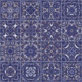 A collection of ceramic tiles in retro colors.