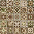 A collection of ceramic tiles in retro colors